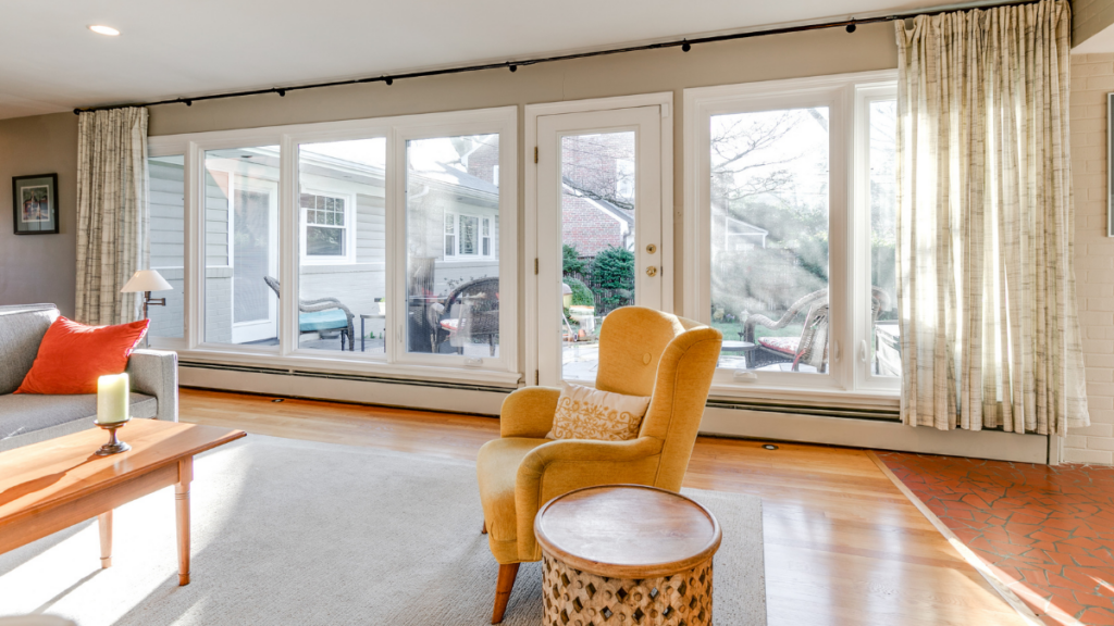 interior of a midcentury modern living room in Richmond Virginia, recently sold by Rashkind Saunders & co.